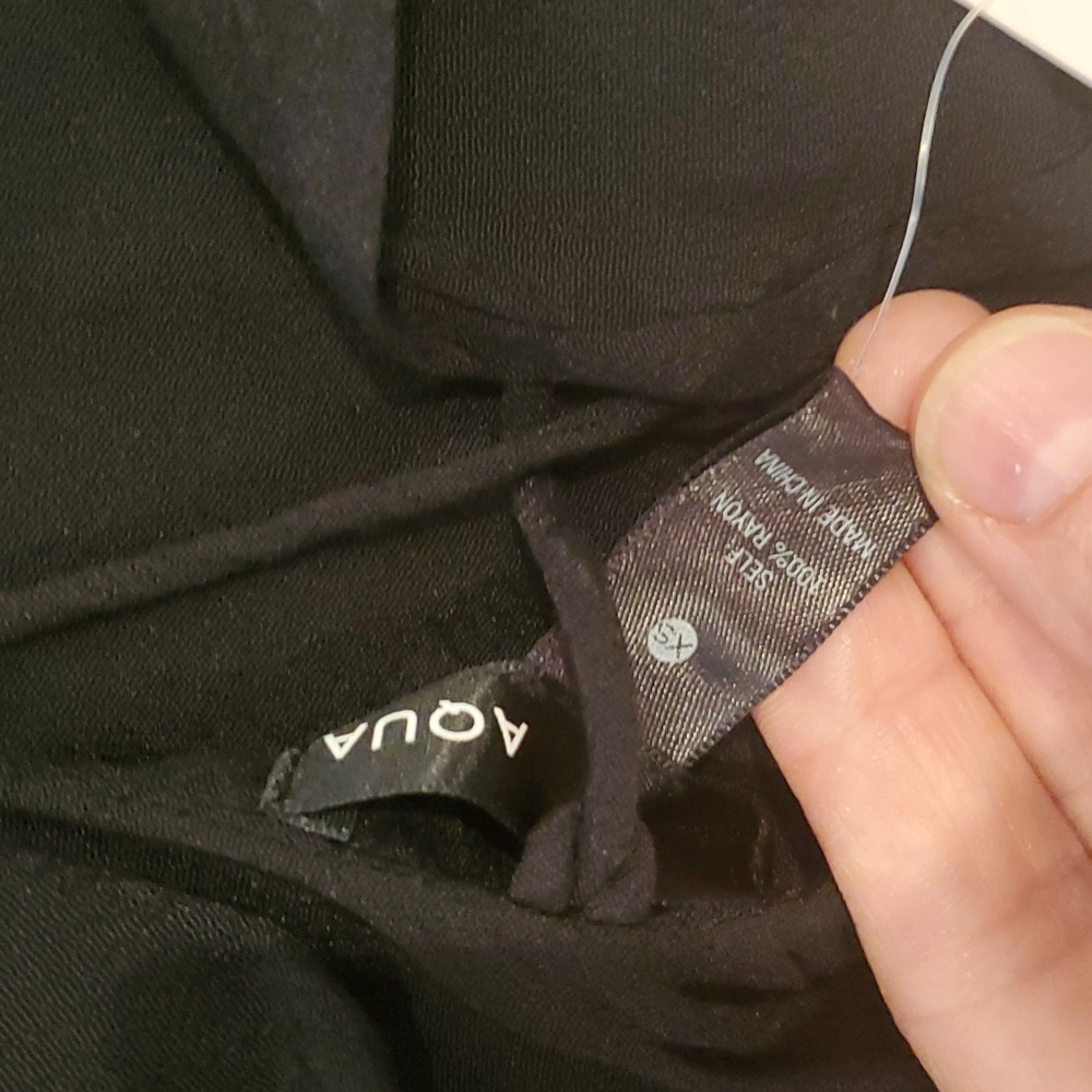 Aqua spaghetti strap laced in the back tank top - Picture 5 of 6